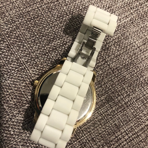 Asos White Gold Silicone Plastic Minimalist Watch - Picture 3 of 7